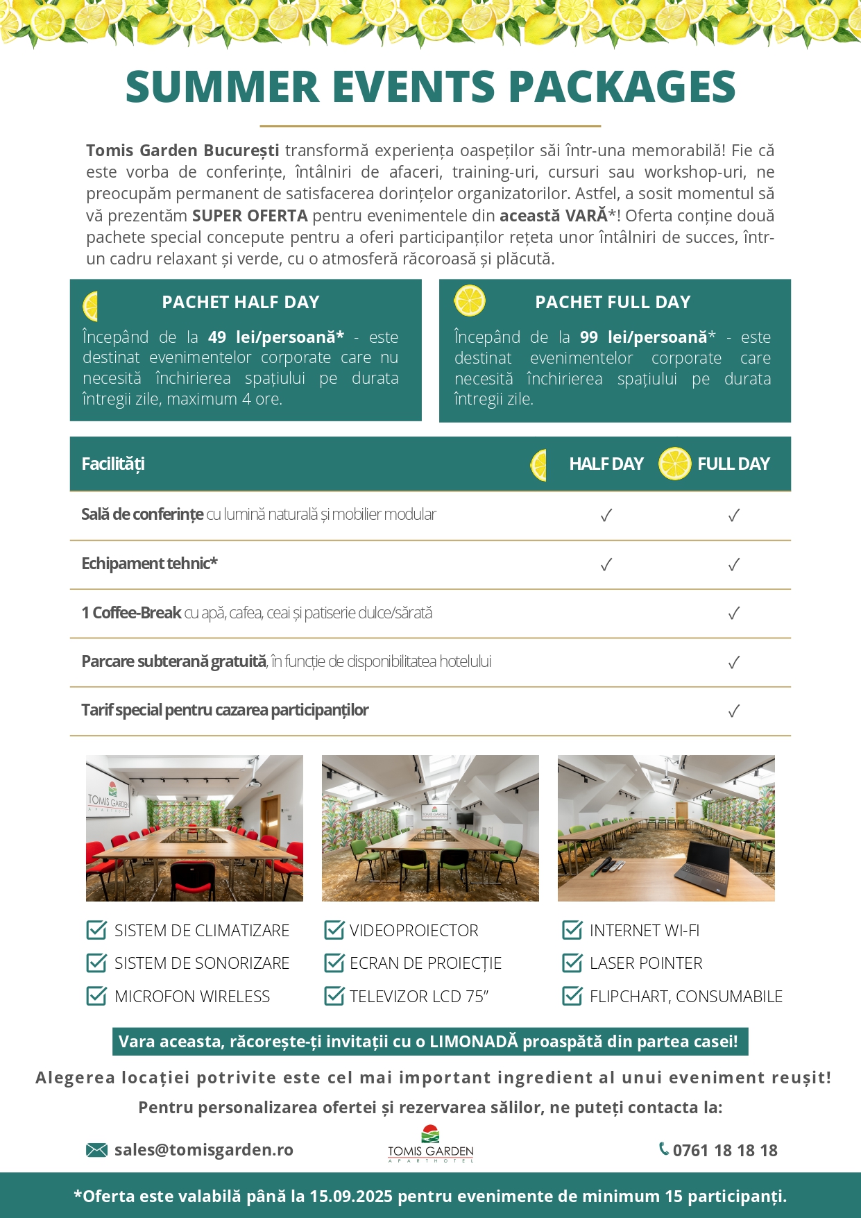 Oferta Summer Events Tomis Garden Bucuresti